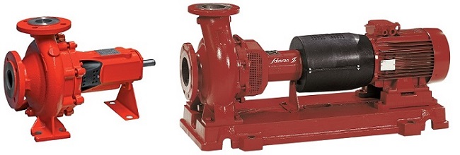 On the left a simple pump housing picture, on the right pump housing with electric engine picture